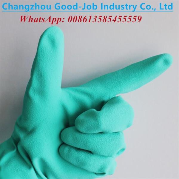 15mil Sandy Nitrile Heavy Duty Industry Protective Work Gloves Flocking Lining Puncture Oilproof Chemical Resistant