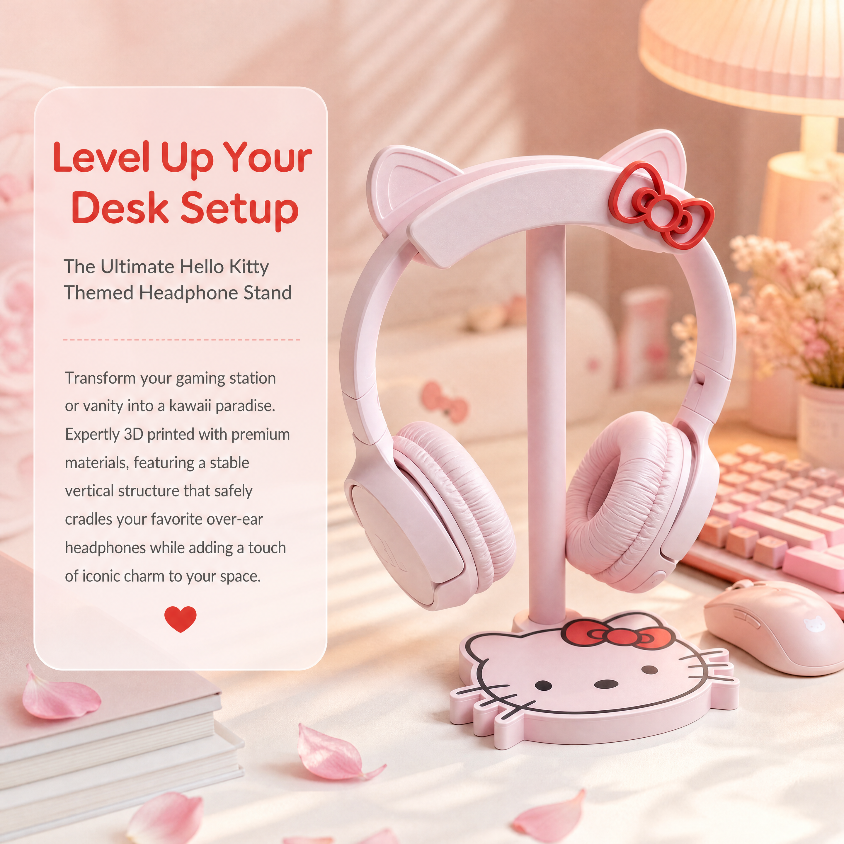 Decorated Cartoon Household Items To 3d Print Kitty Base Headphone Display Rack