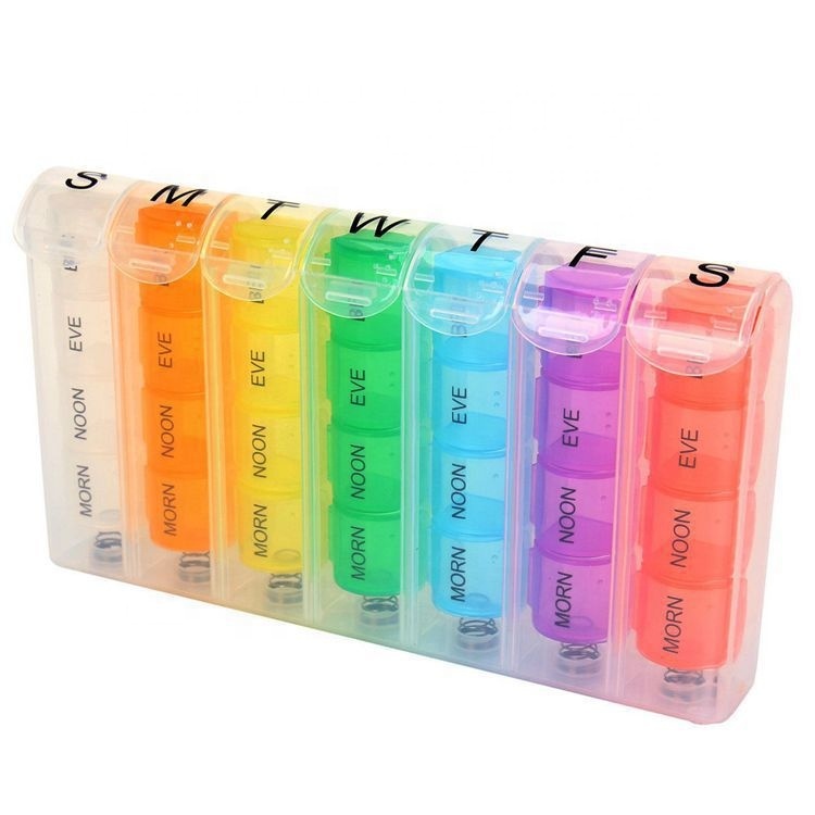 BPA-Free 28-Slot 7-Day Pill Case Airtight Medical Promo Gift