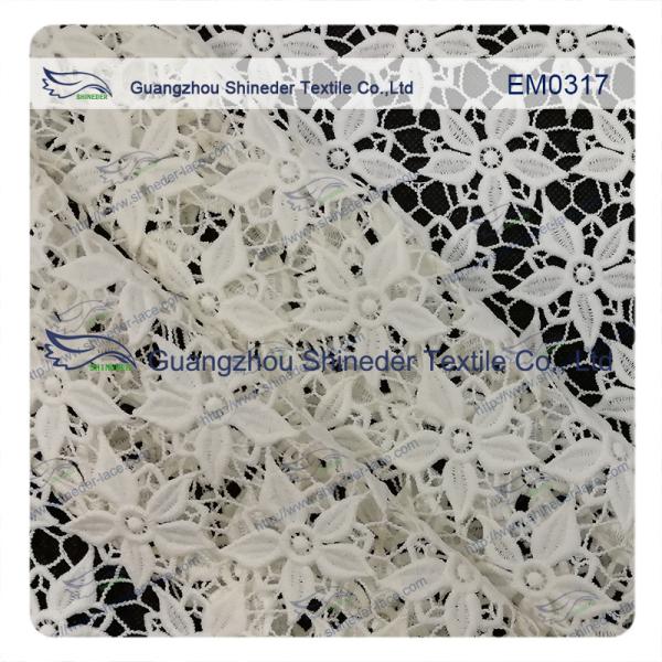 Five-Petal Flower Embroidered Lace Fabric for garment/ladies dress/wedding dress