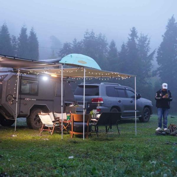 Customized Hard Floor Camper Trailer NJSTAR Small Travel Trailers With Solar Panels