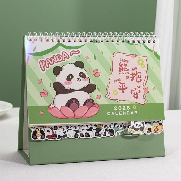 2025 High Quality Custom Designed Advent Calendar Empty Desktop Spiral Desk Calendar Kraft Paper Cardboard Offset Promotions