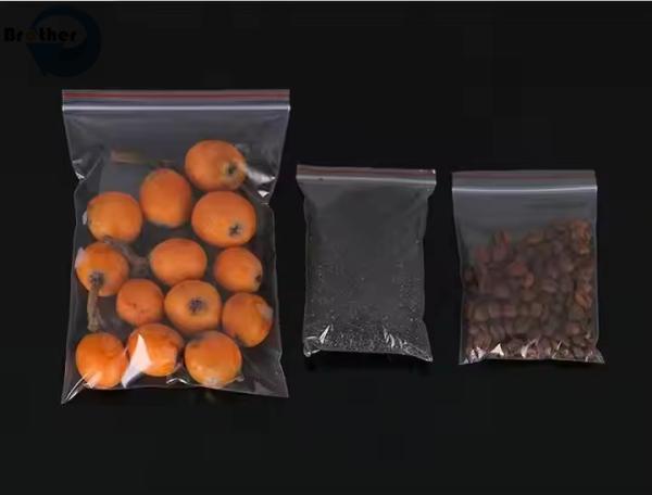 Plastic PE Resealable Zipper Bags for Food Storage, Ziplock Bags, Freezer Bags Resealable, Waterproof, Various Sizes Available