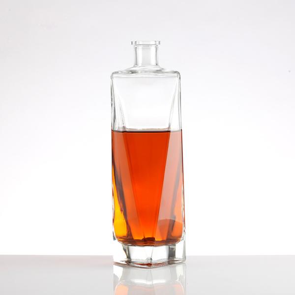 Collar Material 750ml Clear Empty Olso Vodka Liquor Gin Rum Glass Bottle with Cork Caps