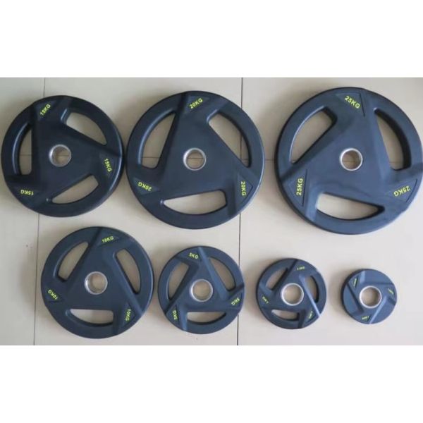 All For Commercial Clubs Barbell Weight Plates Low Noise Rubber Coated Versions Unit Weight 2.5lb 20kgs Durable Gym Equipment