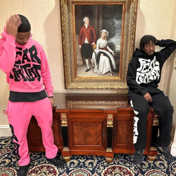 Cotton Knitted Streetwear Distressed Patch Work Cropped Black Pink Rhinestone Hoodie With Rhinestones