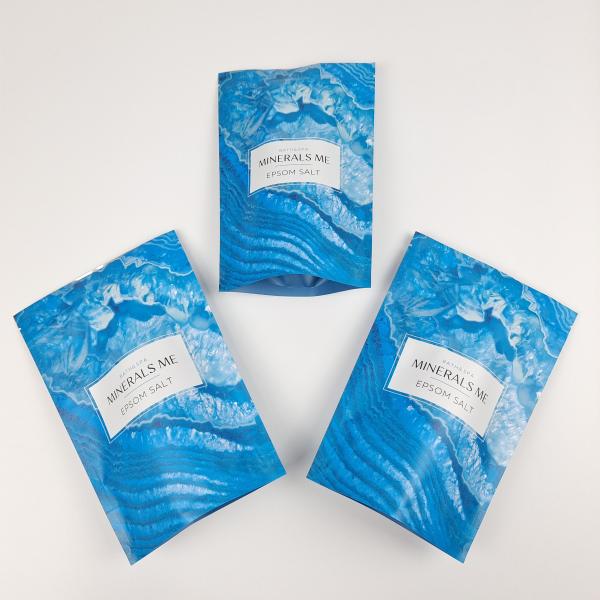 Многоразовое использование металлическая алюминиевая фольга ванна соль стоять на спине Zipper пакеты для тела Scrubs упаковочный пакет для ванной бомбы