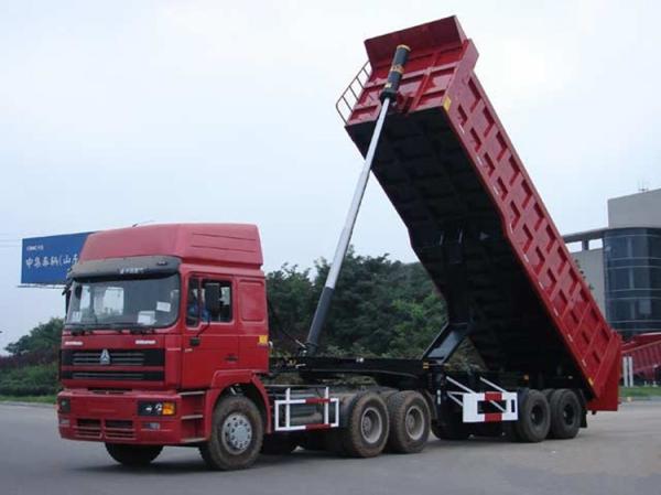 40T-100T 2 Axles or 3 axles heavy load dump tipping semi trailer truck ,  dump tractor trailer