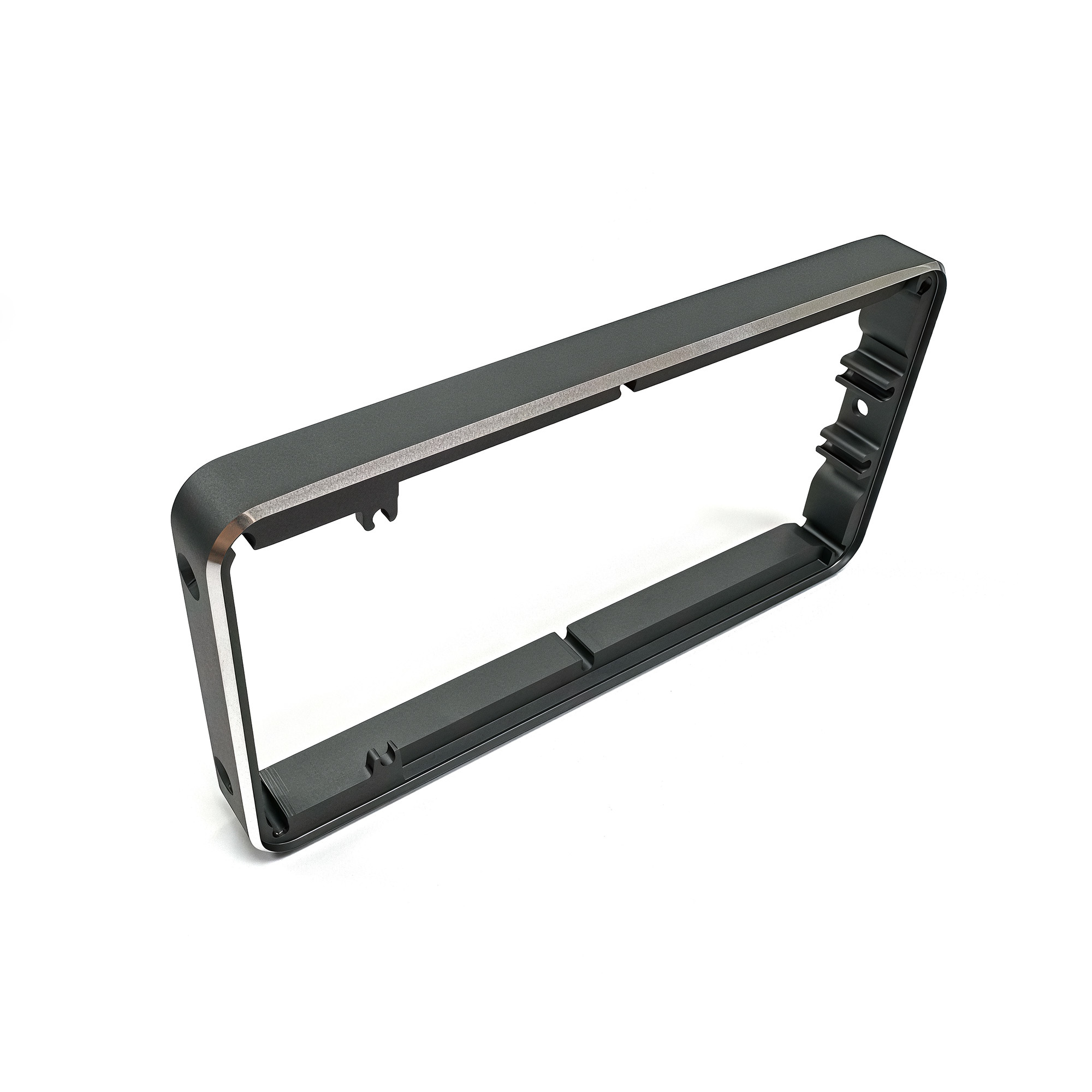 Custom 6061-T6 Aluminum Display Bezel Frame Matte Black Anodized HMI Touch Screen Instrument Panel Frame