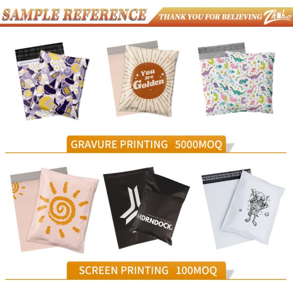 Custom Design Gravure Printing 10 Colors Max Zhihe Eco Friendly Biodegradable Poly Mailer Bag for Shipping Shoes Clothing
