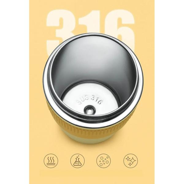 Portable Design Style 350ML 480ML Double Wall Stainless Steel Coffee Mug With Straw