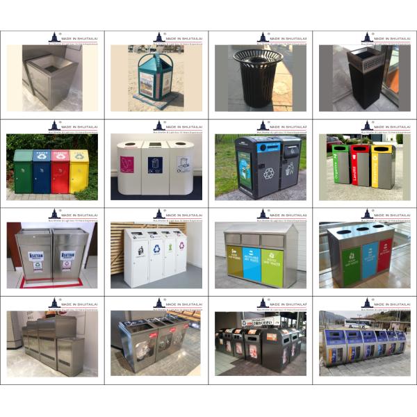 ISO14001 Stainless Steel T1mm Waste Separation Bins