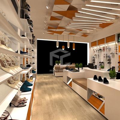 Golden White LED T4 Shoe Display Wall Shelf OEM 3D Print Deign
