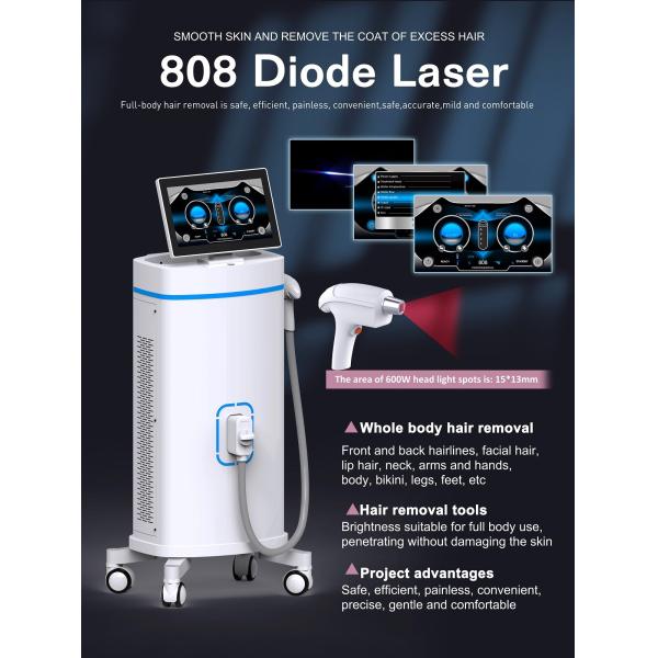 808nm Diode Laser Hair Removal Instrument With Sapphire Cooling Window