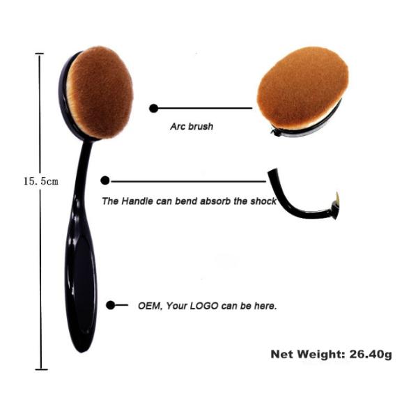 Cosmetics Full Makeup Brush Set , 10 Piece Oval Toothbrush Makeup Brushes