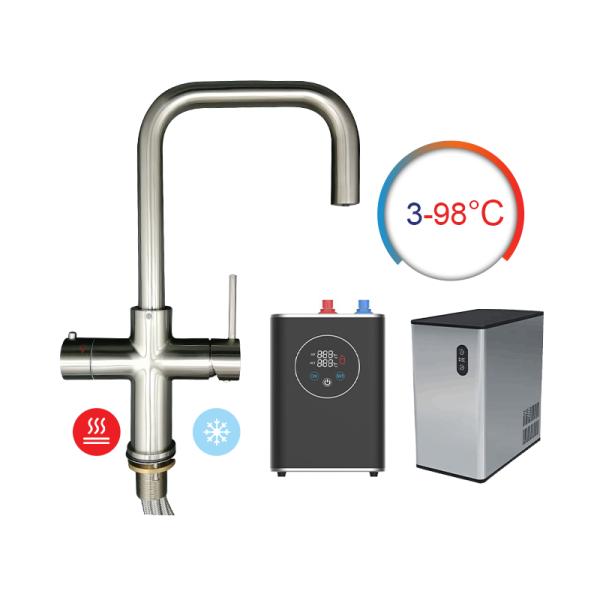 5 in 1 Brush Gold Hot Cold Boiling Chilled Sparkling Pure Kitchen Faucet Mixer Filter Water Tap