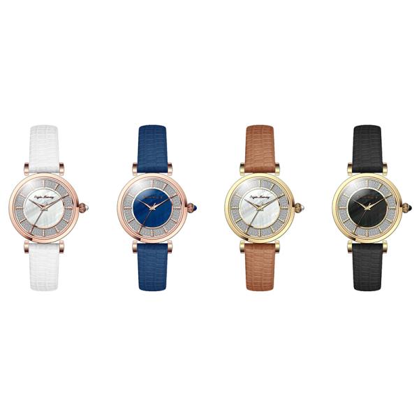 Diamond Inlaid 32mm Leather Strap Watch Luxury Decorative Waterproof