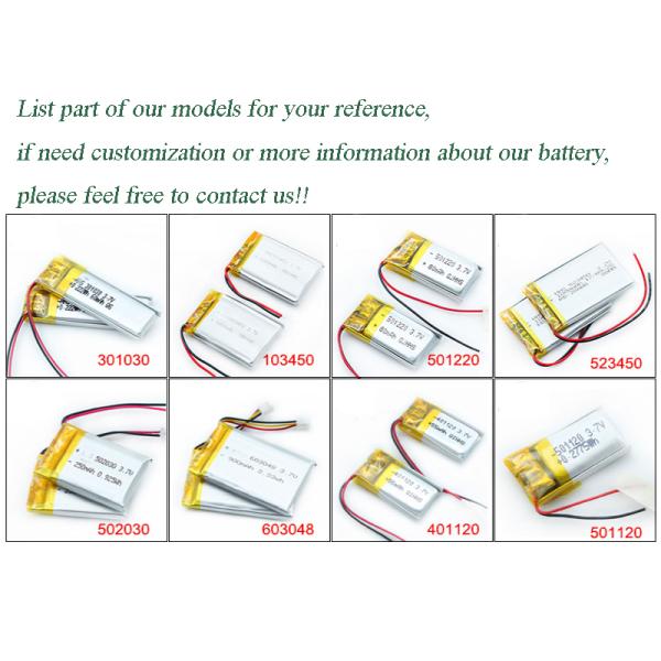 Перезаряжаемые небольшая батарея полимера лития размера 501220 3.7v 80mah для CB KC шлемофона BT