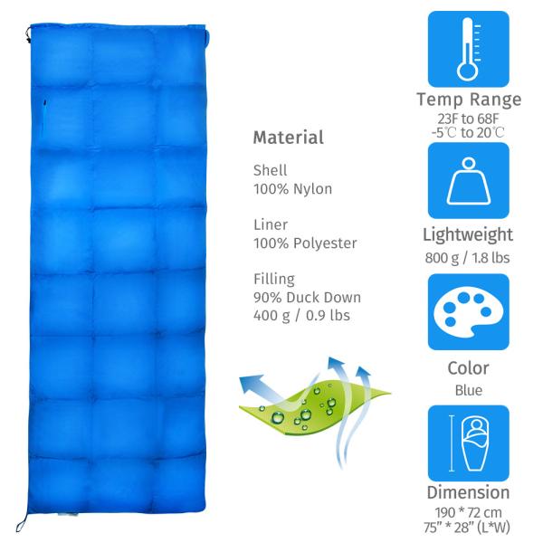 Quick Drying 100 Nylon 1.8lbs Lightweight Sleeping Bag