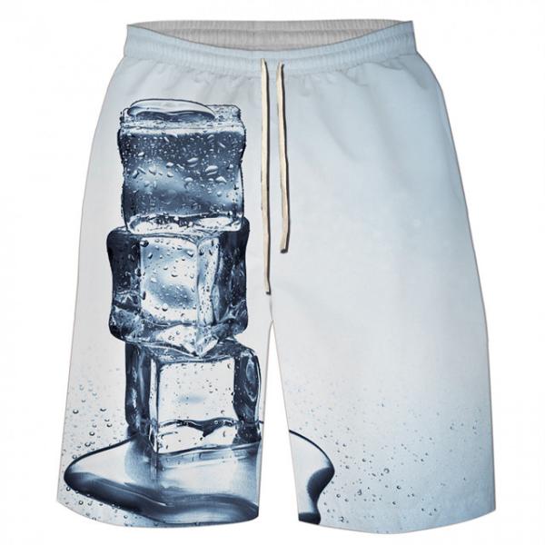 Custom logo Summer Sandy Beach Blank 100% Polyester Designer Inspired Ice Printed Men's Shorts With Pockets