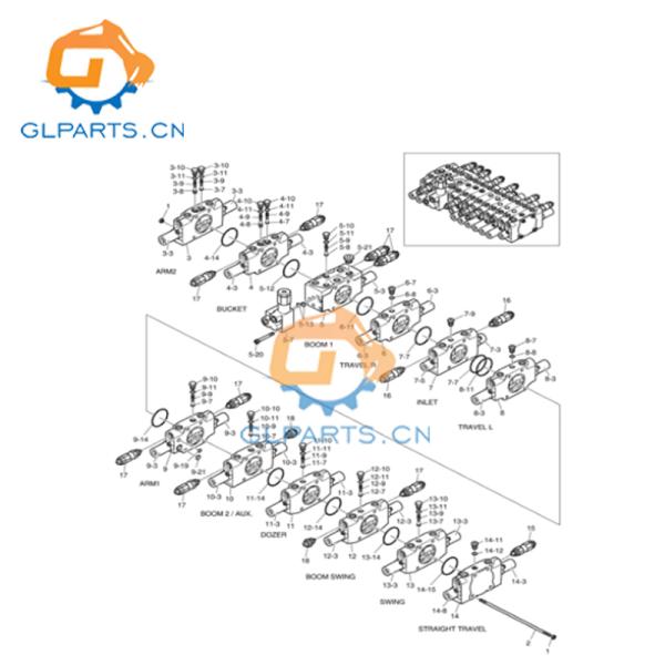 K1027361A K1027361B Hydraulic Main Control Valve For Doosan DX55 DX60 Components