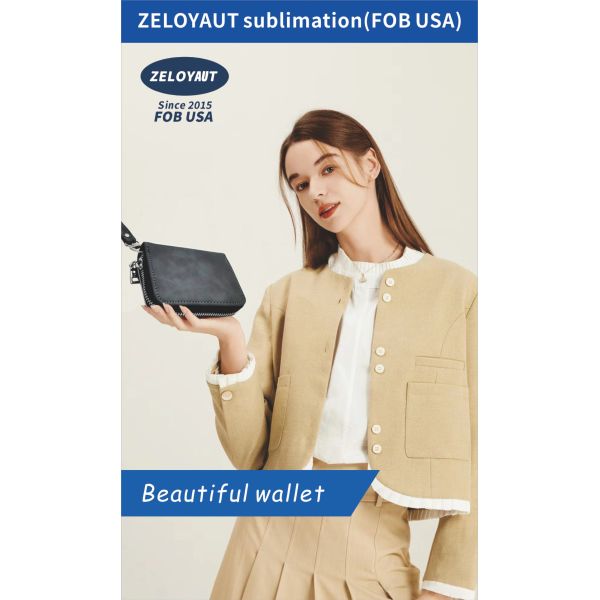 Fashionable Waterproof PU Leather Women's Wallet Sublimation Design Lady Purse Novelty Gift for Girls