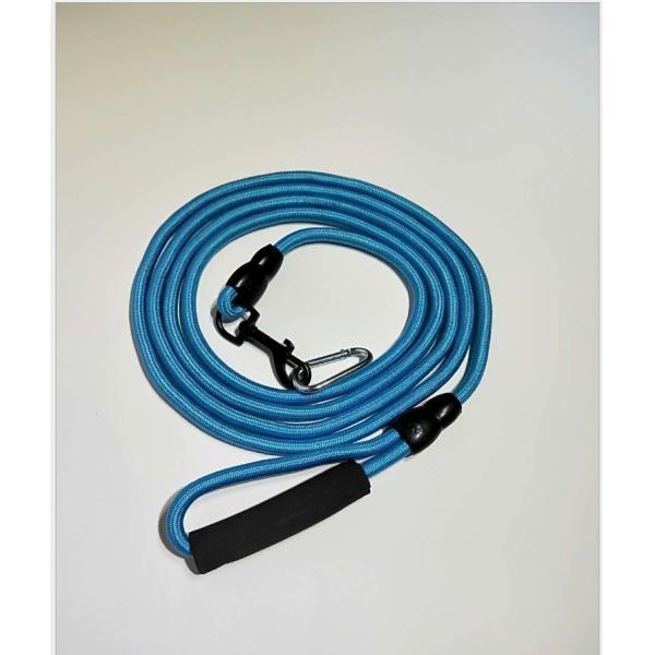 La liberación rápida alargó la cuerda gruesa de la ventaja del perro para correr