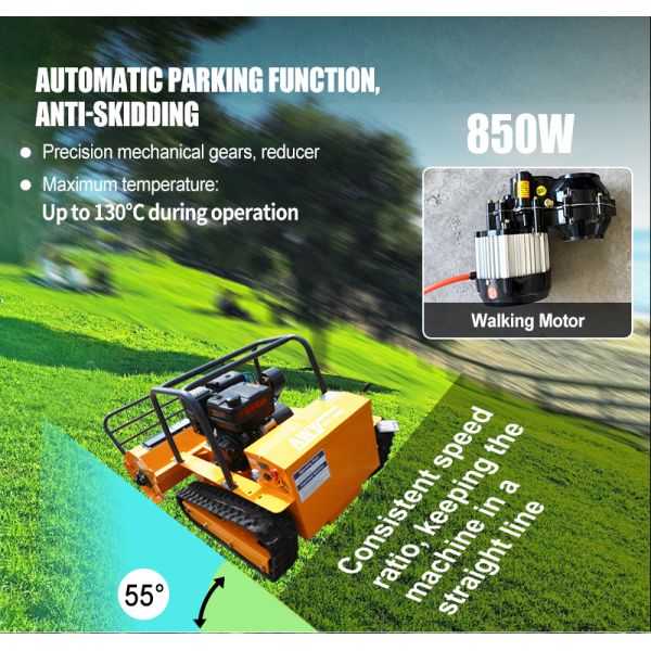 US Spot China Popular Petrol Tracked Remote Control Lawn Mower - Self-Propelled Crawler Hillside Grass Weeding Tool