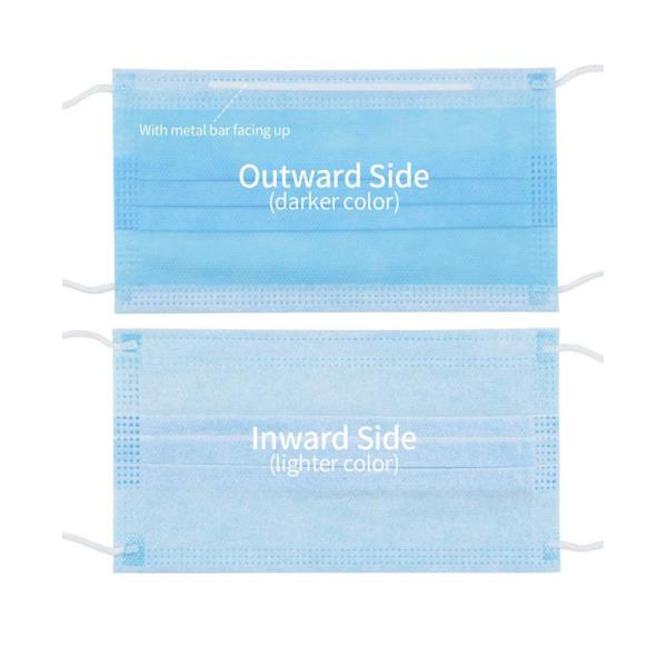 Elastic Earloop Sterile Disposable Face Mask Adjustable Nose Piece Anti Virus
