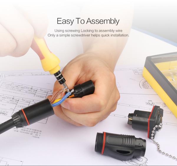 CNLINKO M20 PBT Housing Male Plug Female Socket Quick Adapter 14 Pin Waterproof Power Cable Connector
