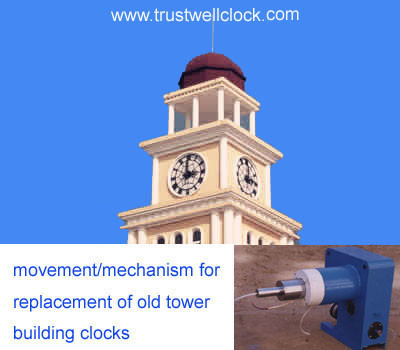 building clocks, movement mechanism for building clocks, outdoor clocks,