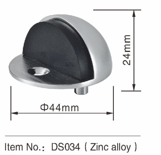 Ball Type Zamak Interior Door Back Stopper With Rubber Striker Mounted On Floor