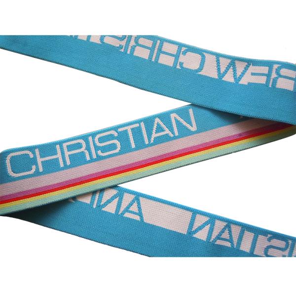 Широкая эластичная резиновая лента нейлона/полиэстера/нижнего белья хлопка с изготовленным на заказ логотипом