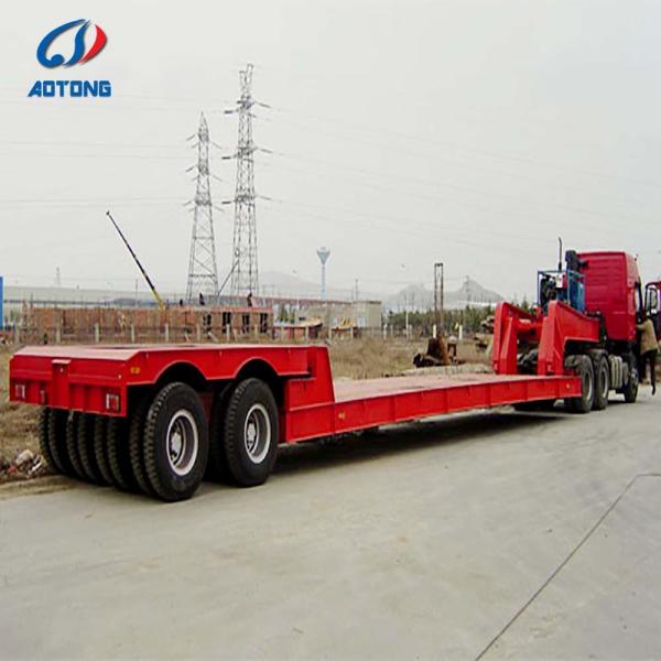3 Axle Lowbed Semi Trailer 60T Capacity with 12R22.5 Tires