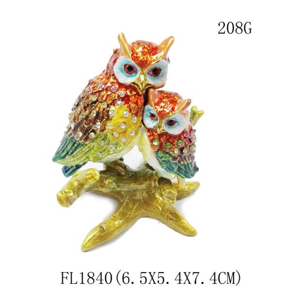 Bird owl trinket jewelry box owl jeweled animal boxes bird bejewelled boxes