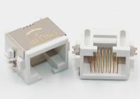 Empujar recto blanco hacia adentro el tipo conector de SMT RJ45, soporte Jack de la superficie de 8P8C RJ45