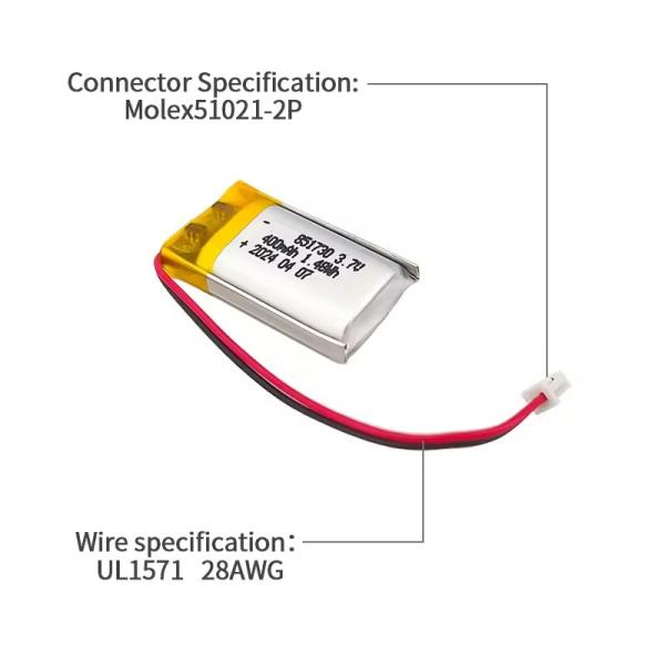 High Capacity 3.7V 400mAh Lithium Ion Polymer Battery 500times 851730 For Headphones From Chinese Battery Manufacturers