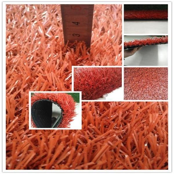 Safe Colorful Artificial Grass / Blue Yellow Purple Red Fake Grass Lawn