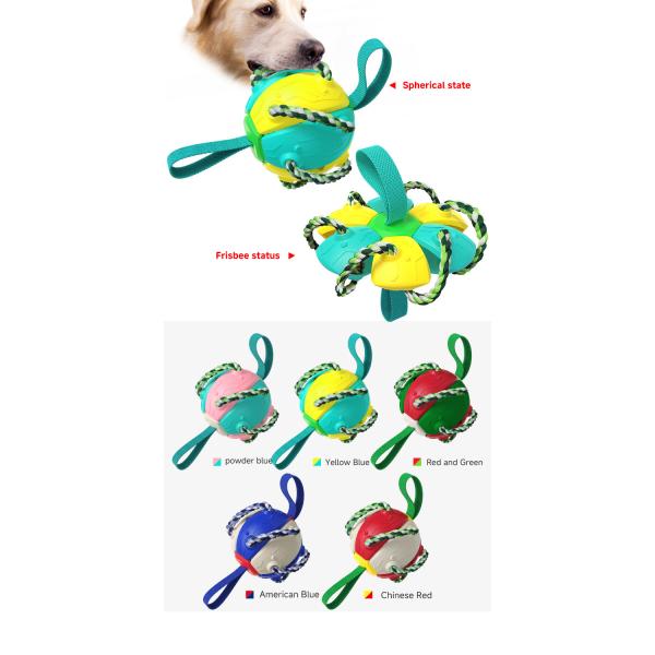 Perro de entrenamiento resistente a las mordeduras Bola de fútbol amistosa de perro de fútbol al aire libre Bola de fútbol con pestañas