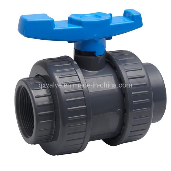 Nominal Pressure Pn16 QX03 Newest Plastic PVC True Double Union Valve Ball Valve