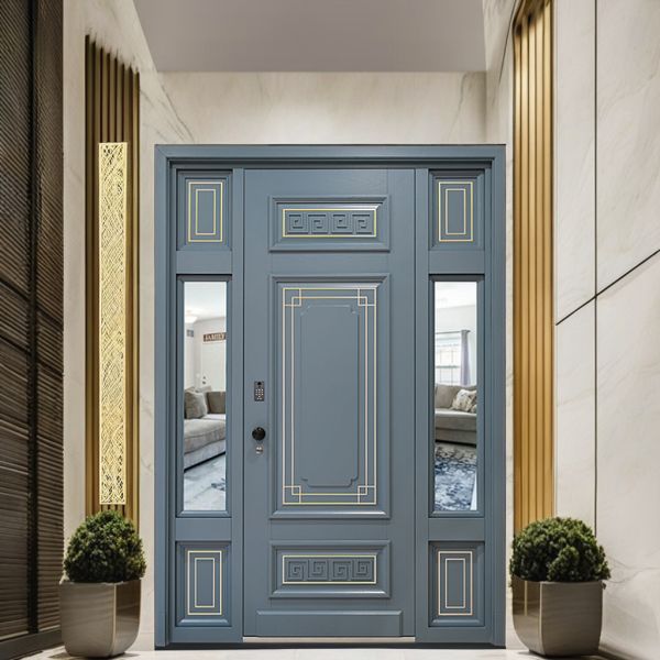 Modern Anti Theft Steel Door Manual Opening Custom Size For Households