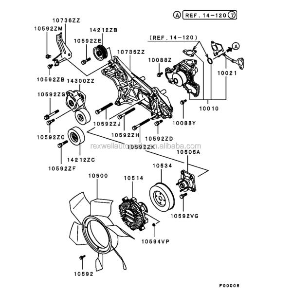 МД368210 Ремень безработный резьбовая шкива для Mitsubishi Pajero V73W 6G72