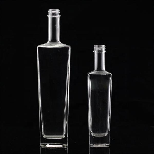 Bouteille de verre transparente ou personnalisée 250 ml 500 ml 700 ml 750 ml Bouteille de verre carré