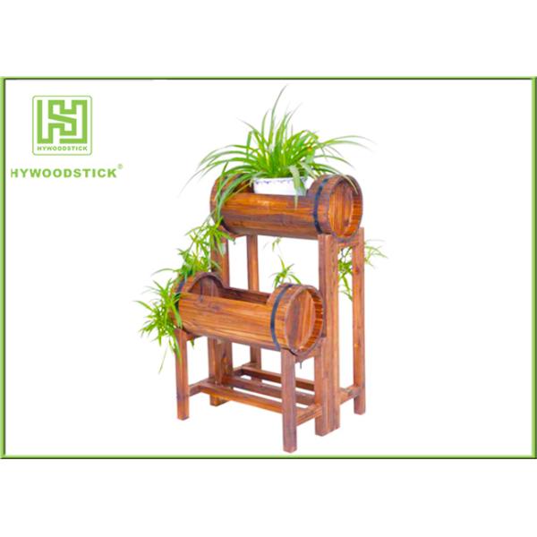 Eco - Friendly Bamboo Flower Pots Succulent Containers Thickness 9mm