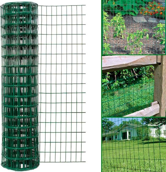 Green 12mm X 12mm Wire Mesh / PVC Coated Galvanized Wire Mesh For Cages