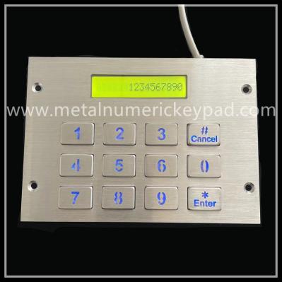 Teclado numérico do botão da prova 16 do vândalo com exposição para a máquina de venda automática