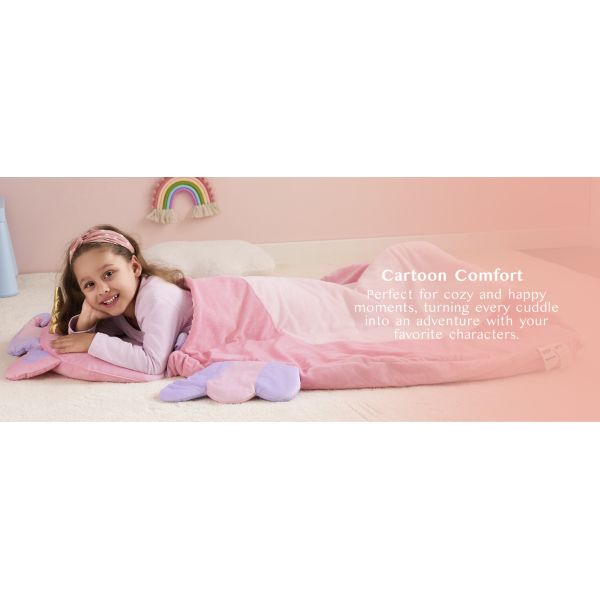 Pink Unicorn Toddler Nap Mat with Pillow & Blanket 60