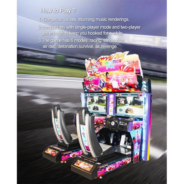 Двойные игроки опережают участвовать в гонке имитатор участвуя в гонке игровой автомат с красными местами