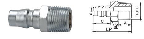 1/8 -1/2 Inch Pneumatic Quick Disconnect Couplings , LSQ-AA Pneumatic Connectors