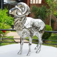 Estatueta de Pequena Ovelha do Jardim, Escultura de Ovelha de Metal ao Ar livre com Eletrólise de Superfície